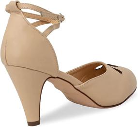 img 1 attached to SEO-Optimized: Chase and Chloe Kimmy Mary Jane Retro Pump Heel with Teardrop Cutout