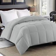 🛌 cosy house collection premium silver down alternative comforter - lightweight all season bedding - twin/twin xl size - machine washable duvet insert logo