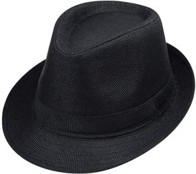 img 4 attached to 🧢 Stylish Solid Color Linen Fedoras for Boys: Must-Have Children's Accessories