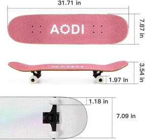 img 3 attached to 🛹 AODI 31 Inch Skateboards: Pro Canadian Maple Wood Cruiser for Beginners, Teens & Adults