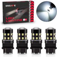 💡 brishine 4-pack 1000 lumens super bright led bulbs for backup reverse lights, parking lights, daytime running lights: 3157 3156 3057 3056 3157k, 6000k xenon white, 24-smd led chipsets with projector logo