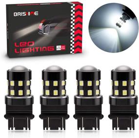 img 4 attached to 💡 BRISHINE 4-Pack 1000 Lumens Super Bright LED Bulbs for Backup Reverse Lights, Parking Lights, Daytime Running Lights: 3157 3156 3057 3056 3157K, 6000K Xenon White, 24-SMD LED Chipsets with Projector