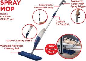 img 3 attached to 🧹 ItWorks! Microfiber Spray Mop: Flexible Design with Reusable Cloth Pads - 360° Flexible Cleaning for Floors, Tiles, Hardwood, and Stone