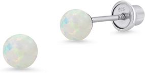 img 4 attached to Sterling Rhodium Simulated Screwback Earrings - Stunning Jewelry for Girls