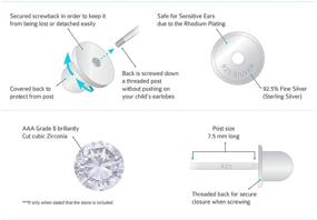 img 1 attached to Sterling Rhodium Simulated Screwback Earrings - Stunning Jewelry for Girls