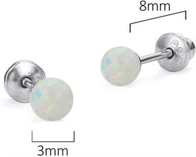 img 3 attached to Sterling Rhodium Simulated Screwback Earrings - Stunning Jewelry for Girls