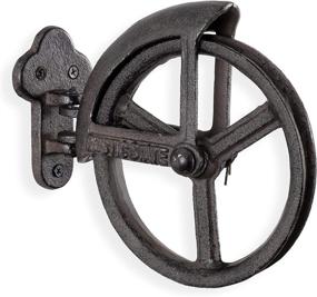 img 3 attached to 🔩 Vintage Industrial Rustic State Summit Wall Mount Rotating Cast Iron Farmhouse Pulley Wheel for Custom Lamp and Fixture Design