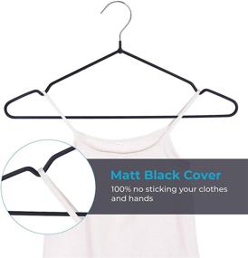 img 2 attached to 🧥 JS HANGER 16.5" Metal Coat Hangers - Extra Thick Wire Hangers with Non-Slip Rubber Coating, Heavy Duty Pant Skirt Suit Hangers for Coats (20 Pack), Matt Black