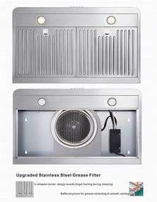 img 1 attached to Powerful and Stylish 30 Inch Under Cabinet Range Hood with Permanent Stainless Steel Filters - Ideal for Kitchen Ventilation