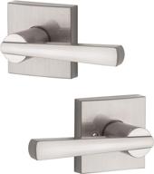 🚪 modern contemporary slim design baldwin spyglass passage lever handle in satin nickel with prestige series, ideal for interior hall or closet doors логотип