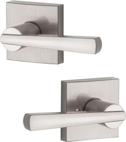 img 4 attached to 🚪 Modern Contemporary Slim Design Baldwin Spyglass Passage Lever Handle in Satin Nickel with Prestige Series, Ideal for Interior Hall or Closet Doors