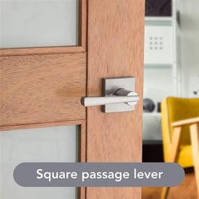 img 1 attached to 🚪 Modern Contemporary Slim Design Baldwin Spyglass Passage Lever Handle in Satin Nickel with Prestige Series, Ideal for Interior Hall or Closet Doors