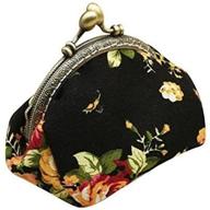 🌸 black vintage flower mini coin purse wallet clutch bag by toraway lady logo