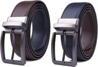genuine leather reversible classic men's fashion belts - must-have accessories logo