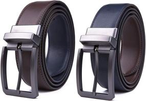 img 4 attached to Genuine Leather Reversible Classic Men's Fashion Belts - Must-Have Accessories