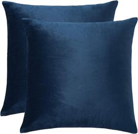 img 3 attached to BeBen Pillow Covers 20x20 - Set of 2 Velvet Throw Pillow Covers for Home Decor, Couch, Bed, Sofa, Bedroom, Car (Dark Blue, 20X20 inch)