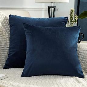 img 4 attached to BeBen Pillow Covers 20x20 - Set of 2 Velvet Throw Pillow Covers for Home Decor, Couch, Bed, Sofa, Bedroom, Car (Dark Blue, 20X20 inch)