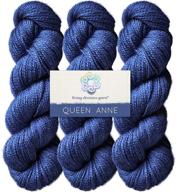 ✨ luxurious queen anne lace yarn: baby alpaca & mulberry silk blend. hand-dyed in the usa. three pack - sapphire shade logo