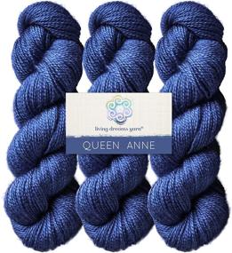 img 4 attached to ✨ Luxurious QUEEN ANNE LACE Yarn: Baby Alpaca & Mulberry Silk Blend. Hand-Dyed in the USA. Three Pack - Sapphire Shade