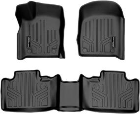 img 4 attached to 🚗 SMARTLINER Custom Fit Floor Mats: Premium 2 Row Liner Set for 2016-2021 Jeep Grand Cherokee / Dodge Durango - Sleek Black Design