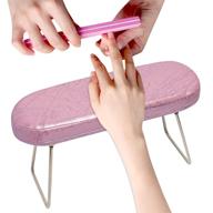 aoraem nail arm rest - stylish manicure arm rest cushion with bracket in plum pink - hand pillow table cushion stand holder for nails art diy logo