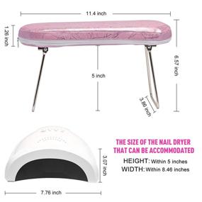 img 2 attached to AORAEM Nail Arm Rest - Stylish Manicure Arm Rest Cushion with Bracket in Plum Pink - Hand Pillow Table Cushion Stand Holder for Nails Art DIY