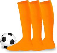 get your game on with unisex athletic soccer socks - cushioned team sports socks multi-pack for youth to adult logo