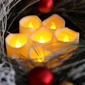 img 2 attached to Enhance Your Events with Furora LIGHTING Flameless LED Tea Lights Candles - Battery Operated Votives Candles with Realistic Flickering Flame - Ideal for Weddings, Parties, and Holiday Decor - Pack of 12