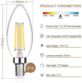 img 2 attached to 💡 LANGREE Candelabra Equivalent Chandelier: Non-Dimmable Lighting Solution