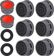 🚰 pack of 20 faucet aerators with gaskets - 2.2 gpm flow restrictor inserts | replacement parts for bathroom or kitchen faucets (red) логотип