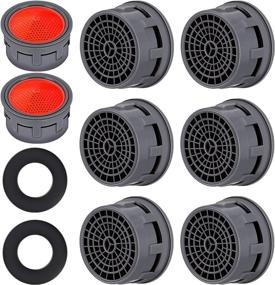 img 4 attached to 🚰 Pack of 20 Faucet Aerators with Gaskets - 2.2 GPM Flow Restrictor Inserts | Replacement Parts for Bathroom or Kitchen Faucets (Red)