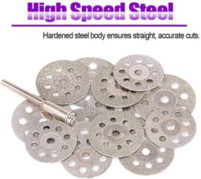 img 1 attached to 🔪 43-Piece Set of Diamond Cutting Wheels with 8 Breathing Holes - Rotary Tool Cutting Wheel Kit, Including 2 Mandrels and 1 Screwdriver - Ideal for Cutting Disc Gem Stones, Metal, and Glass