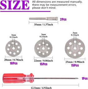 img 3 attached to 🔪 43-Piece Set of Diamond Cutting Wheels with 8 Breathing Holes - Rotary Tool Cutting Wheel Kit, Including 2 Mandrels and 1 Screwdriver - Ideal for Cutting Disc Gem Stones, Metal, and Glass