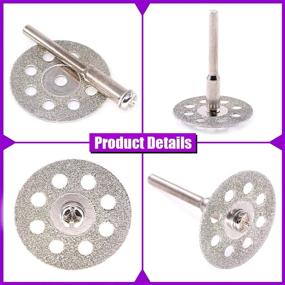 img 2 attached to 🔪 43-Piece Set of Diamond Cutting Wheels with 8 Breathing Holes - Rotary Tool Cutting Wheel Kit, Including 2 Mandrels and 1 Screwdriver - Ideal for Cutting Disc Gem Stones, Metal, and Glass