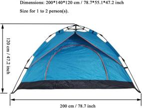 img 3 attached to 🏕️ SZYT Camping Tent: Easy Setup for 1-2 People, with Carrying Bag - Blue