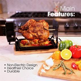 img 3 attached to 🍗 Roto Tisserie: The Ultimate Non-Electric Rotisserie Machine for Convection Oven, Air Fryer, BBQ, and Fire Pit. Perfect for Rotisserie Chicken, Shawarma, and More!