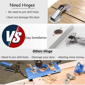 img 1 attached to 6-Pack Easy Installation Concealed Hinges with Screws and Screwdriver - 3 Inches Kitchen Cabinet Spring Hinges for Drawer Window Cupboard - 90 Degree Overlay Small Hinge