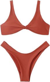 img 4 attached to Verdusa Womens Twist Bikini Swimsuit Women's Clothing in Swimsuits & Cover Ups