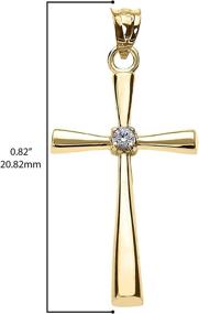 img 2 attached to 💎 Stunning 14K Gold Cross Pendant Charm with Solitaire Diamond Accents (K-M Color, Promo Clarity) in White, Yellow, or Rose Gold