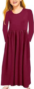 img 2 attached to 👗 Dress Sleeve Spring Winter Dresses: Trendy Girls' Clothing for All Seasons