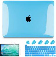 crystal clear blue macbook pro 13 inch case cover for a2338 m1 a2289 a2251 2020 release - new retina display & touch bar compatible logo