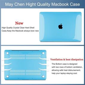 img 3 attached to Crystal Clear Blue MacBook Pro 13 inch Case Cover for A2338 M1 A2289 A2251 2020 Release - New Retina Display & Touch Bar Compatible