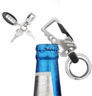 qbuc 2 packs men keychain bottle opener edc car key ring clip for men women multifunctional anti-lost cool &amp logo