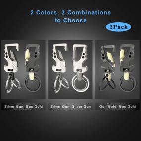 img 2 attached to QBUC 2 Packs Men Keychain Bottle Opener EDC Car Key Ring Clip For Men Women Multifunctional Anti-Lost Cool &Amp