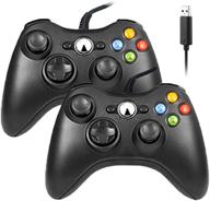 🎮 reiso xbox 360 controller: wired gamepad for microsoft xbox 360 & slim 360 pc windows - usb compatible (black and black) logo