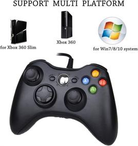img 3 attached to 🎮 Reiso Xbox 360 Controller: Wired Gamepad for Microsoft Xbox 360 & Slim 360 PC Windows - USB Compatible (Black and Black)