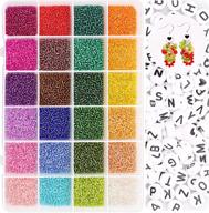 📿 yholin glass seed beads with letter beads small kit: 7200pcs 2mm 12/0 craft beads bulk set with container box, elastic string, and tweezers - diy bracelet jewelry making supplies logo