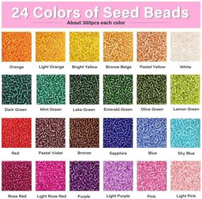 img 3 attached to 📿 Yholin Glass Seed Beads with Letter Beads Small Kit: 7200pcs 2mm 12/0 Craft Beads Bulk Set with Container Box, Elastic String, and Tweezers - DIY Bracelet Jewelry Making Supplies