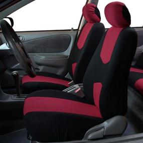 img 3 attached to FH Group FB050102 Flat Cloth Seat Covers (Burgundy) Front Set – Universal Fit For Cars Trucks &Amp