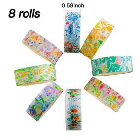 img 2 attached to 🌸 Floral Washi Tape Set 23 Rolls: Perfect for Bullet Journaling, Crafts, Scrapbook Supplies, Wrapping & More! Wide and Skinny (8/15mm)